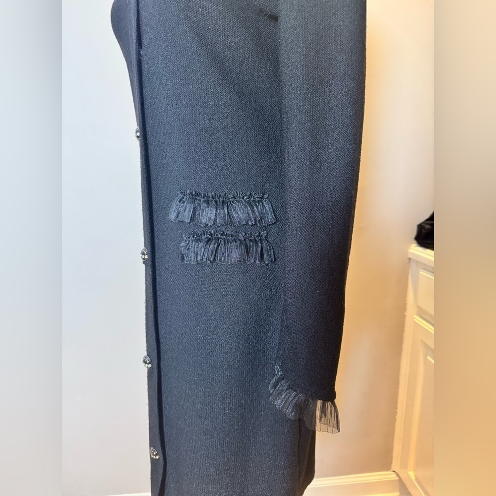 Vintage Steve Fabrikant Signature Black Wool Dress - Size S - Picture 10 of 12